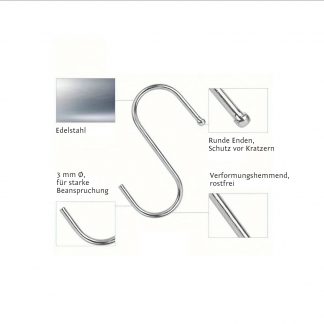 4 x S-Haken (zum Aufhängen von Kleidung etc.)