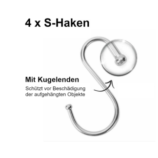4 x S-Haken (zum Aufhängen von Kleidung etc.)