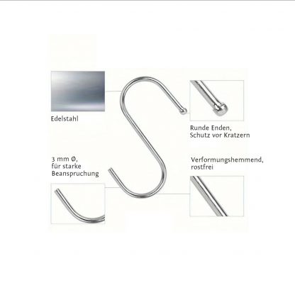 4 x S-Haken (zum Aufhängen von Kleidung etc.)